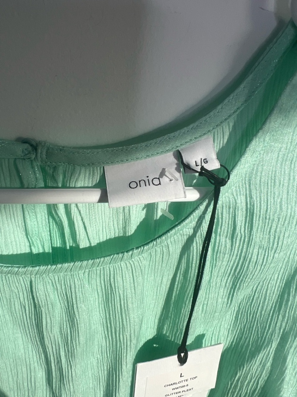 ONIA Charlotte Cropped Crinkled Woven Tank Top Size Large - Picture 4 of 6